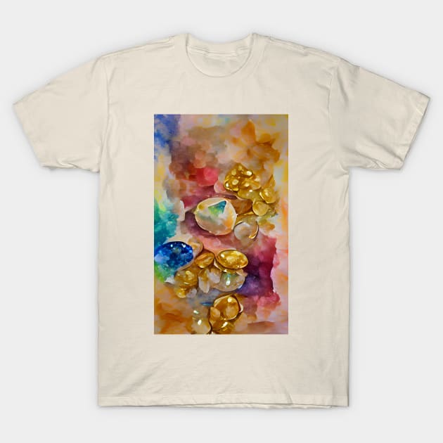 Precious gems and gold T-Shirt by Gaspar Avila